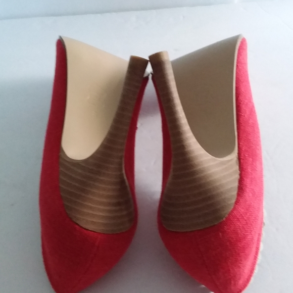 Nine West Red West Cloth Linen with Rope Bow Shoes - Picture 9 of 9